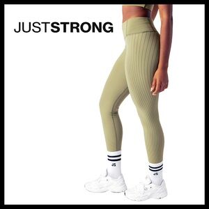 JUST STRONG Women’s Agility Workout Gym Leggings (MILITARY GREEN) Size (XS) NEW